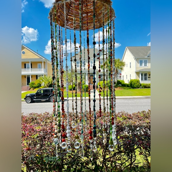 Handmade Spring & Sunshine Porch Lampshade Chandelier PLEASE SEE VIDEO - Picture 3 of 13